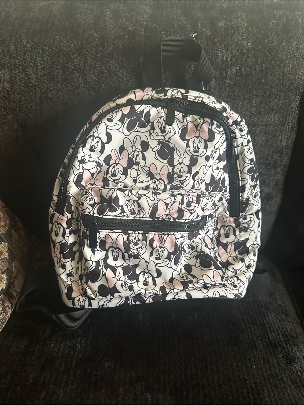 Bioworld Minnie Mouse Mini Backpack in Black, White & Pink
